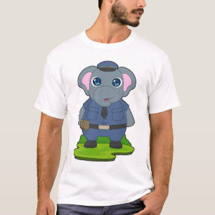 T-shirt Chapeau de policier éléphant de police