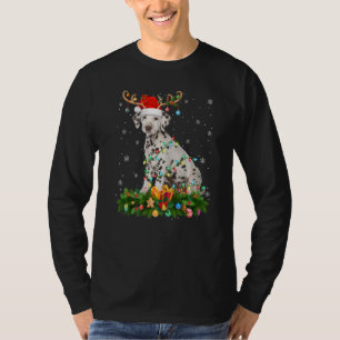 T-shirt Chapeau de renne de vacances de Noël Santa Dalmati