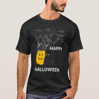 T-shirt Chapeau de sorcière de chat noir Halloween mignon