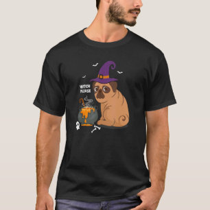 T-shirt Chapeau de sorcière de Pug Halloween Pugkin mignon