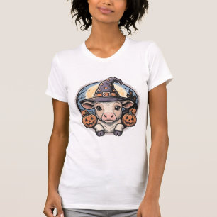 T-shirt Chapeau de sorcière de veau Halloween mignon Gravu