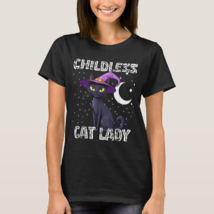 T-shirt Chapeau de sorcière effrayant de chat sans enfants