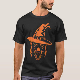 T-shirt Chapeau de sorcière pour chien de berger allemand