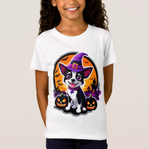 T-Shirt Chapeau de Sorcière pour Chiots Mignons Halloween