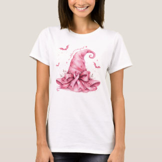 T-shirt Chapeau de sorcière ruban rose Cancer du sein Épou