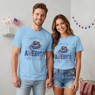 T-shirt Chapeau étoiles et bandes Fière de l'Amérique et p