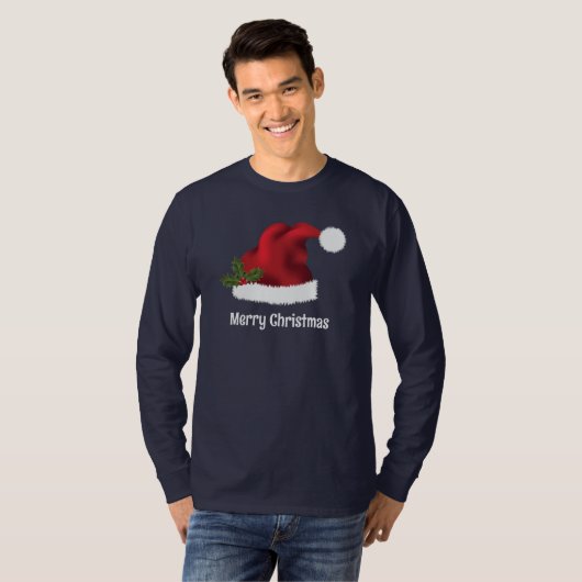 T-shirt Chapeau Rouge Au Père Noël Avec Texte Holly Et Per (Devant entier)