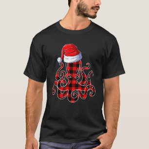 T-shirt Chapeau rouge de Père Noël Octopus Vêtements de No