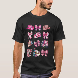 T-shirt Chapeaux de cowboy roses coquette noeuds papillon