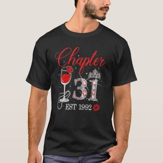 T-shirt Chapitre 31 Années EST 1992 31e anniversaire Red R (Devant)