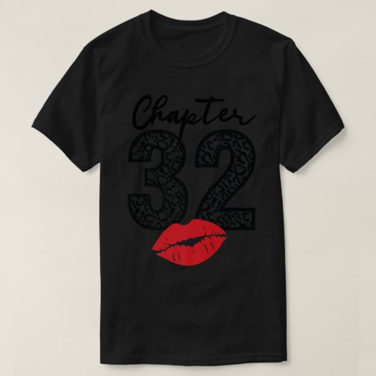 T-shirt Chapitre 32 Lèvres Joyeux Anniversaire Léopard 32  (Design devant)