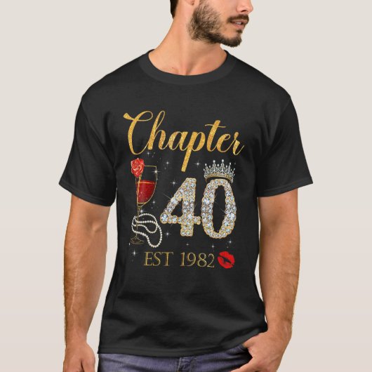 T-shirt Chapitre 40 Ans EST 1982 40E Anniversaire Rouge Ro (Devant)