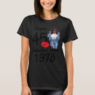 T-shirt Chapitre 45 Fabuleux depuis 1978 Black Girl Birthd
