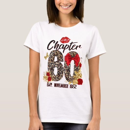 T-shirt Chapitre 60 Léopard rouge et or 60e anniversaire (Devant)