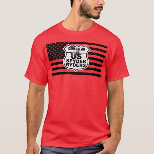 T-shirt Chapitre de Central AR - Drapeau noir et logos (Devant)