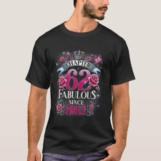 T-shirt Chapitre des femmes 62 Fabuleux depuis 1963 62e an