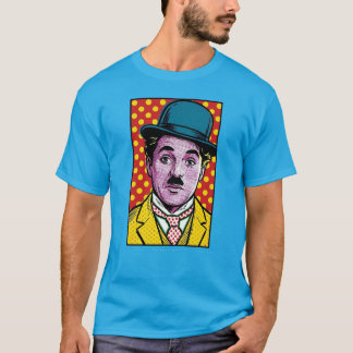 T-shirt Chaplin Pop Art Retro Cinematic Portrait Bowler