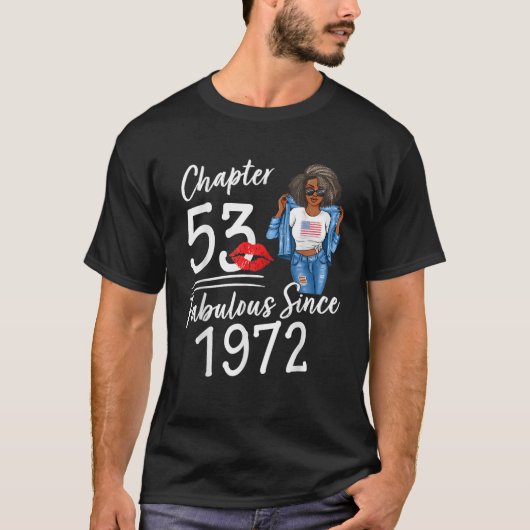T-shirt Chapter 53 Fabulous Since 1972 53rd Birthday Afro (Devant)
