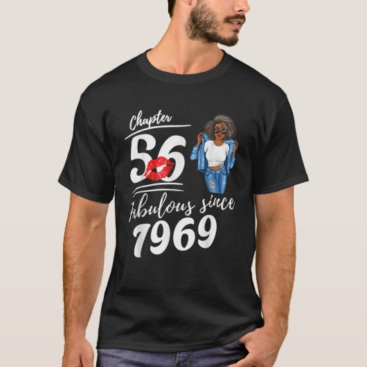 T-shirt Chapter 56 Fabulous Since 1969 56th Birthday Afro  (Devant)