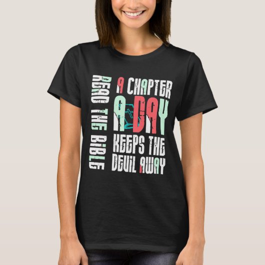 T-shirt Chapter A Day Keep The Devil Away-Funny Christian  (Devant)