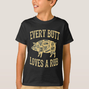 T-shirt Chaque Beurre Aime Un Bon Fumeur De Viande De Coch