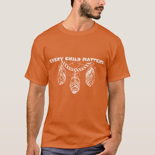 T-shirt Chaque enfant matière Orange Chemise jour (Devant)