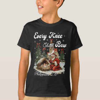 T-shirt Chaque genou Bow Noël chrétien