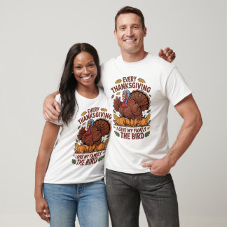 T-shirt Chaque jour de Thanksgiving, je fais un doigt à ma