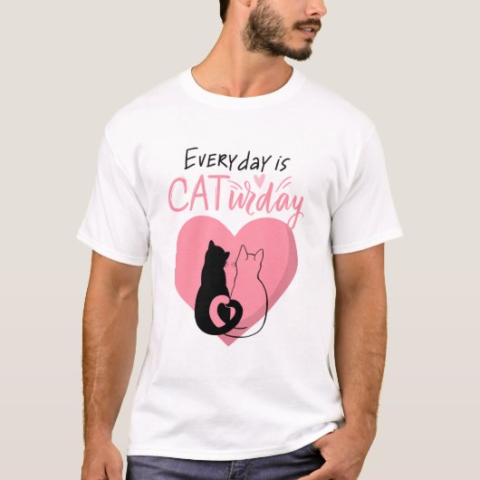 T-shirt Chaque jour est CATurday Love Poster (Devant)