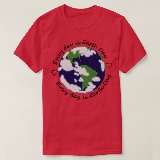 T-shirt Chaque jour est Jour des terres Eco Hearts (Design devant)
