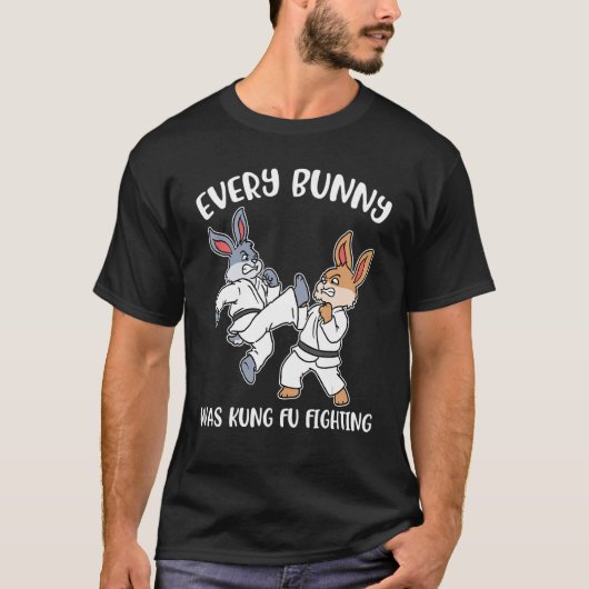 T-shirt Chaque Lapin Était Kung Fu Combattez (Devant)