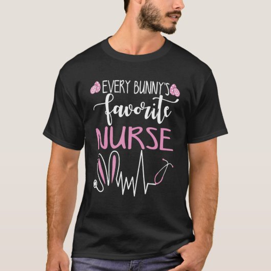 T-shirt Chaque lapin Favori de l'Infirmière Bunny Aimer mi (Devant)