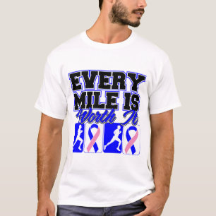 T-shirt Chaque mille des hommes masculins de cancer du