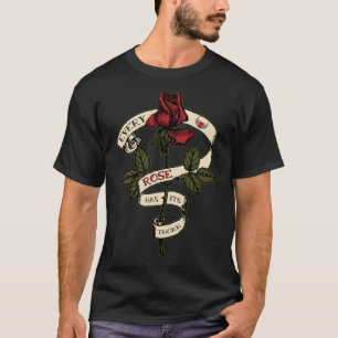 T-shirt Chaque Rose A Son Rose De Timbre De Tatouage D'Eau