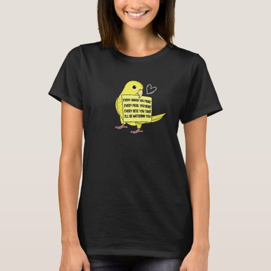 T-shirt Chaque Snack Repas ou Bite I Parrotlet Jaune (Devant)