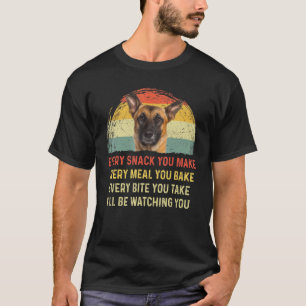 T-shirt Chaque Snack, tu fais du chien Malinois belge mama