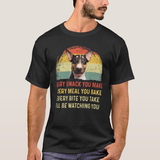 T-shirt Chaque Snack Vous Faites Anglais Bull Terrier Chie (Devant)