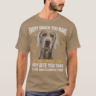 T-shirt Chaque Snack Vous Faites Drôle Weimaraner Chien Ma