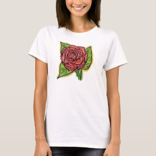 T-shirt Char à rose rouge