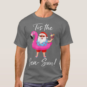 T-shirt Char du Flamant rose du Père Noël C'est Noël mer-s