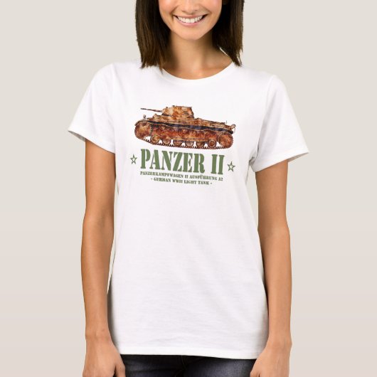 T-shirt Char léger allemand Panzer II A2 de la Seconde Gue (Devant)