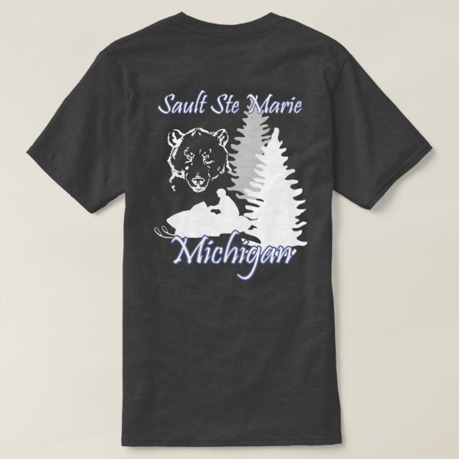 T-shirt Charbon de bois d'ours de Snowmobile de chambre (Design dos)