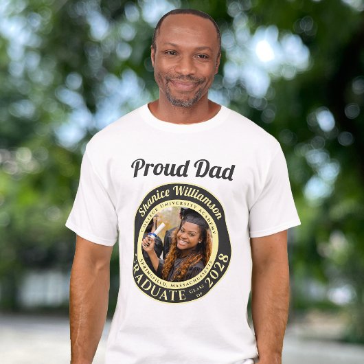 T-shirt Charcoal Photo Modern Graduation Proud Dad