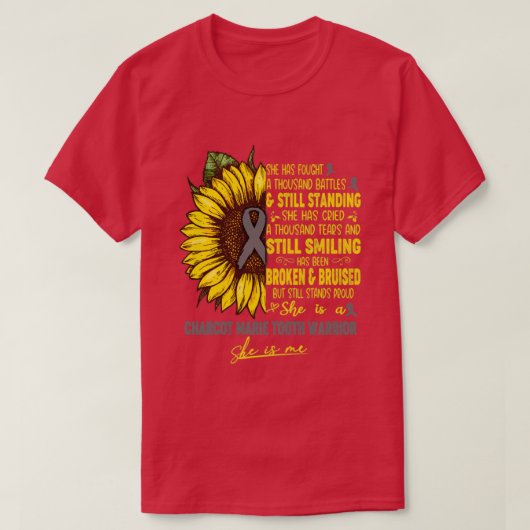 T-shirt Charcot Marie Tooth Awareness She Is A Charcot Mar (Design devant)