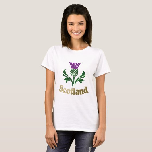T-shirt Chardon d'emblème écossais (Devant entier)