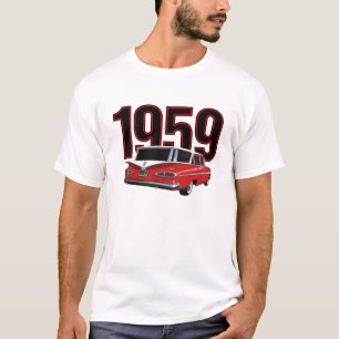 T-shirt Chariot 1959 à deux tons rouge et de blanc de