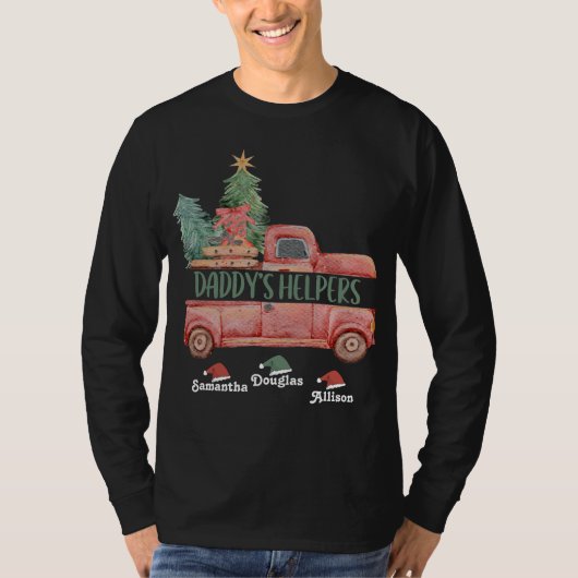 T-shirt Chariot de Noël personnalisé pour les aides de pap (Devant)