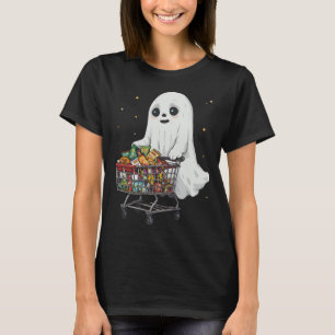 T-shirt Chariot de shopping fantôme mignon Snacks Hallowee