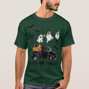 T-shirt Chariot Ou Traitement Halloween Camion Monster Gho
