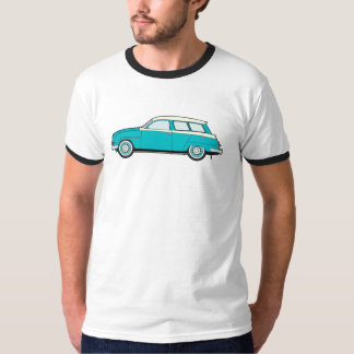 T-shirt chariot vintage du saab 95 avec la rayure